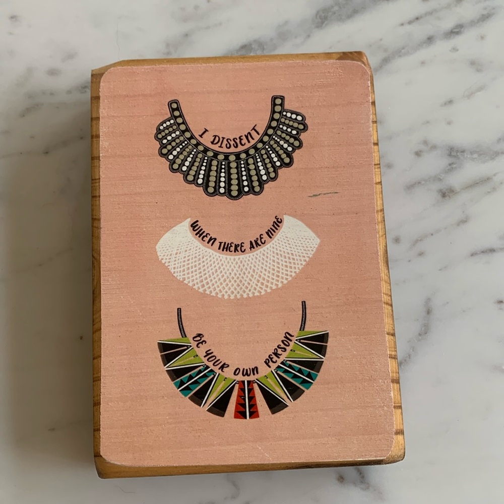 Ruth bader Ginsburg RBG wood block NWT